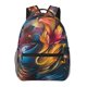 thumbnail image 1 of Balery Vibrant Rooster Painting Mochila Escolar Impresa, Mochila Ligera para Viajes Casual, Mochila Duradera y Cómoda Multifuncional, Mochila para Laptop-One Size, 1 of 5