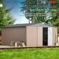 thumbnail image 3 of AECOJOY 12' x 12' Outdoor Metal Storage Shed, Patio Storage Clearance With Lockable Door in Grey, 3 of 6