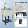 thumbnail image 6 of Ktaxon 21 Gallon Plastic Utility Sink with Hot/Cold Faucet, 36" Freestanding Laundry Tub with Adjustable Legs, Soap Dispenser and Pop-up Button for Bathroom, Laundry Room, Garage, Gray, 6 of 8