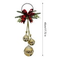 thumbnail image 6 of Dserfhy Christmas Bell Decoration 17.7" Hanging Jingle Bells with Plaid Bow Pine Needles Red Berries Rustic Holiday Decor for Door Wall Fireplace Christmas Tree Wreath, 6 of 8
