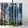 thumbnail image 4 of Bathrooms Feature Misty Sunshine Forest 3D Shower Curtains, Luxury Bathtub Standard Shower Curtains and Waterproof Washable Fabric Shower Curtains with 12White Hooks 72x72 Inch, 4 of 6