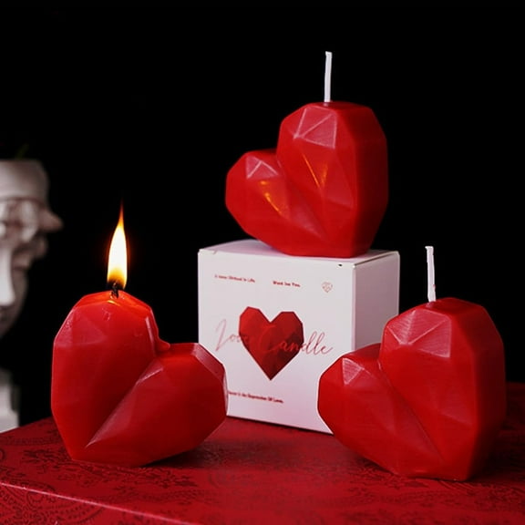 1PC Heart Shaped Rose Scented Candle, Love Candle, Natural Soy Wax Decorative Candle, Wedding Party Birthday Christmas Valentine's Day