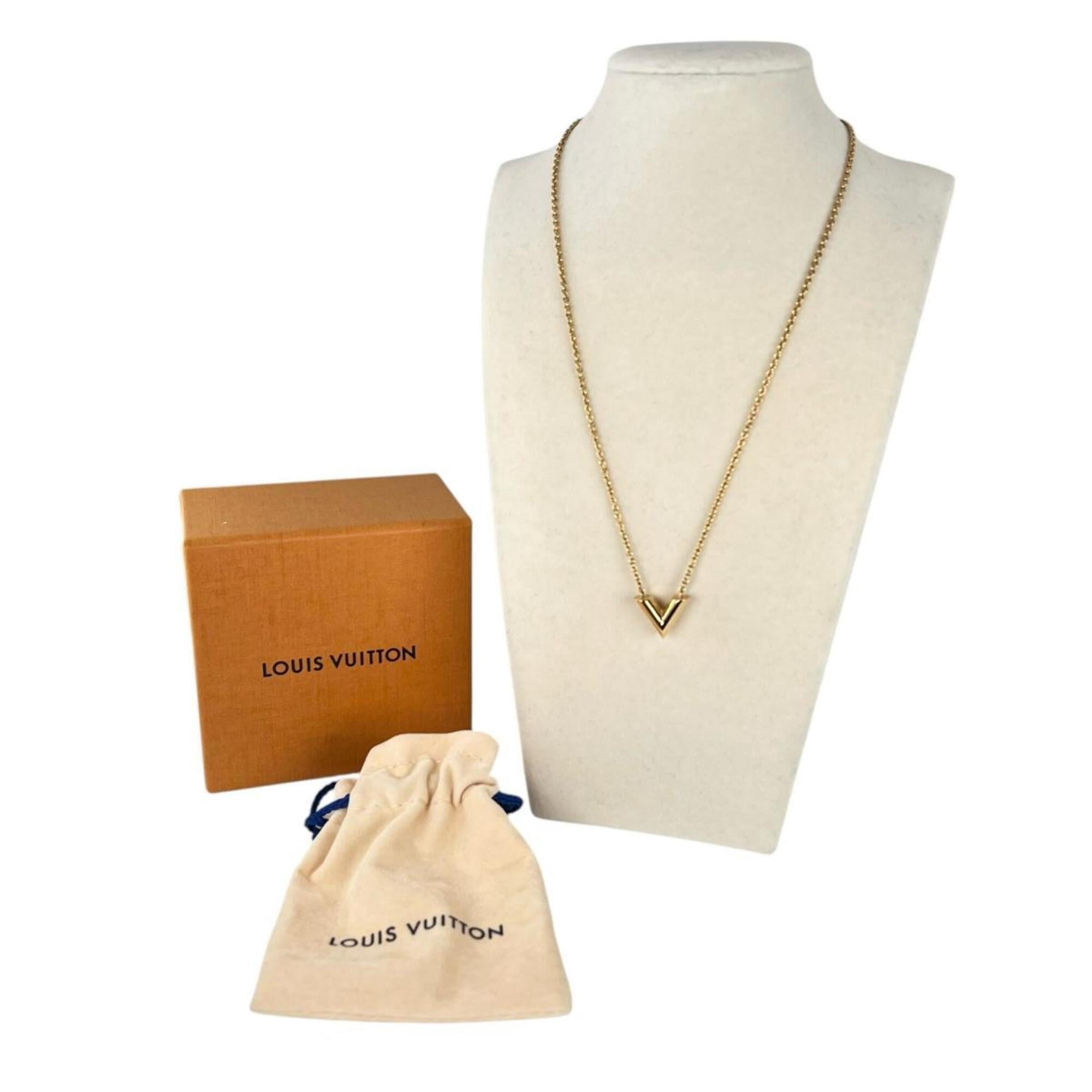 Pre-Owned Louis Vuitton LOUIS VUITTON Necklace Collier Essential V 