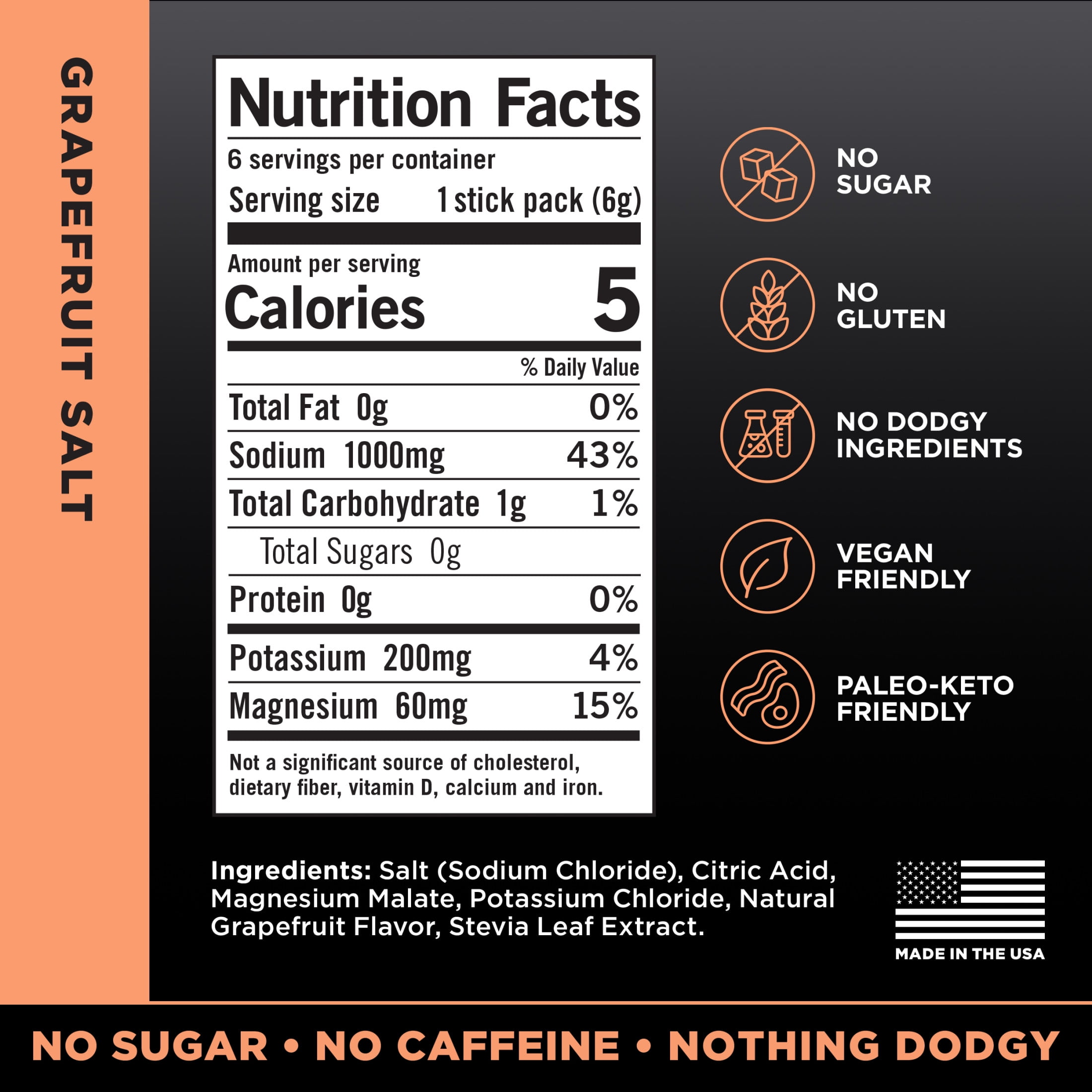 LMNT Zero Sugar Electrolyte Drink Mix - Grapefruit - 6ct