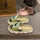 thumbnail image 3 of Zapatillas de lino para mujer para interior de verano, transpirables y sin olor, silenciosas para los pies y el suelo, de algodón para primavera y otoño., 3 of 5