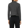 thumbnail image 4 of INSPIRE CHIC Women's Tweed Blazer Stand Collar Cropped Open Front Jacket L Black White, 4 of 7