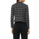 thumbnail image 3 of BLAZER DE TWEED PARA MUJER CHIC INSPIRADOR, CON CUELLO ALTO, CORTO Y ABIERTO, TAMAÑO M, NEGRO Y BLANCO, 3 of 6