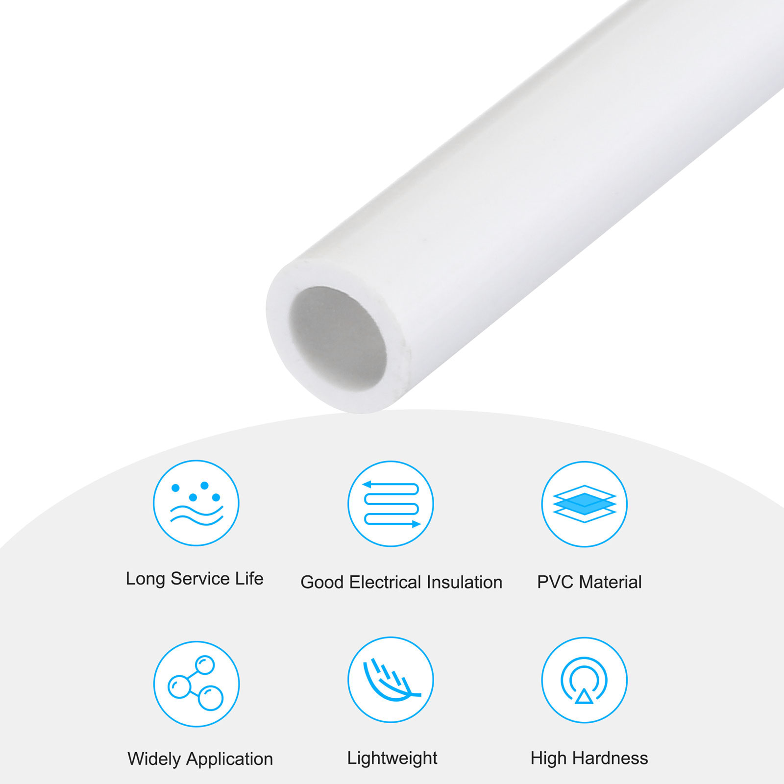 Tuyau Rigide PVC Blanc 4mm Intérieur 6mm Extérieur - Lot De 12 - Résistant