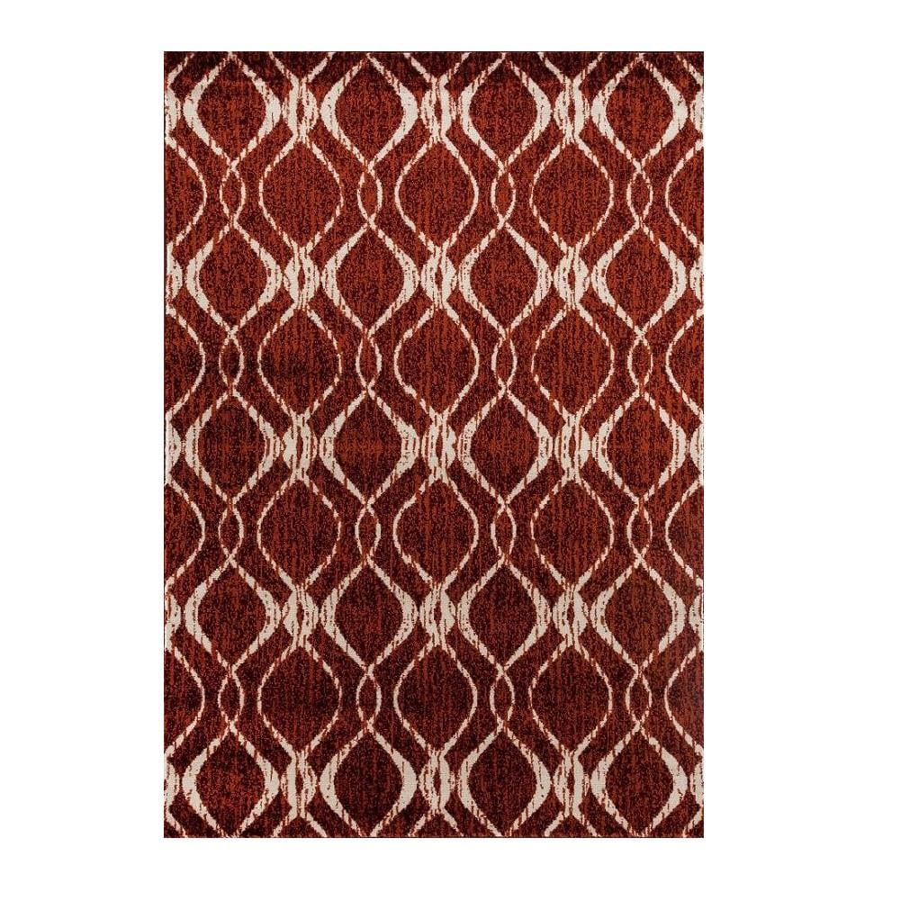 Luxe Weavers Red 8x10 Geometric Area Rug for Living Room