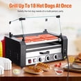 thumbnail image 4 of AKDSteel Machine à Rouleaux pour Chiens, Gril à 7 Rouleaux pour 18 hot-Dogs avec Réchauffeur de Petits Pains, Acier Inoxydable 1350w, Couvercle en Verre, Double Contrôle de Température, 4 of 7