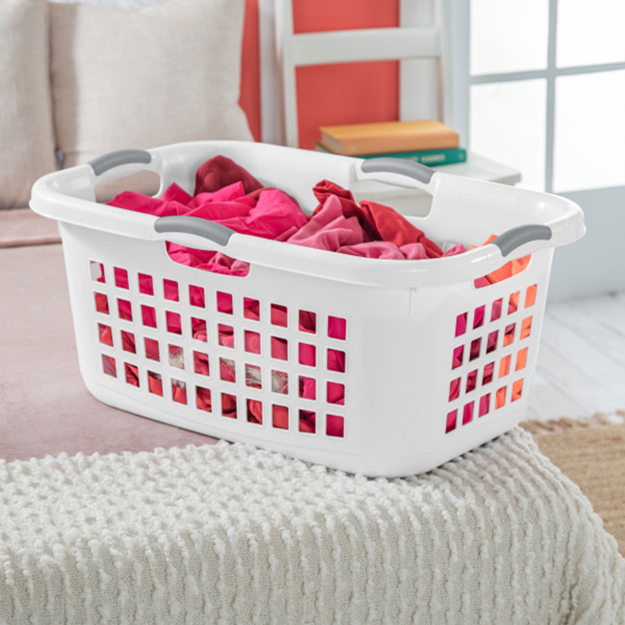 Sterilite Ultra 2 Bushel Plastic Stackable Laundry Basket, White (12 Pack)