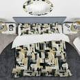 thumbnail image 2 of DESIGN ART Designart "Metropolitan Neutral Color Geometric I" Beige Modern Bed Cover Set With 2 Shams Twin, 2 of 5