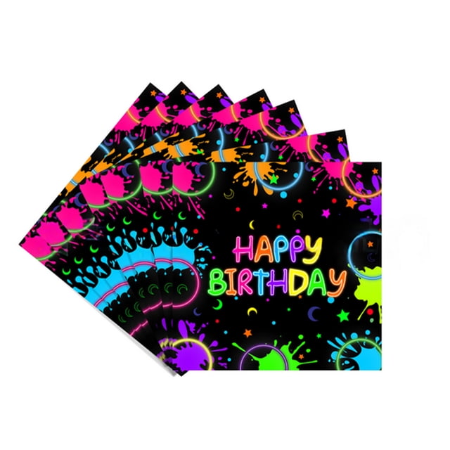 Yuarrent Mantel de neón ABS para , resistente al agua y seguro, a prueba de agua y fiesta de cumpleaños Kits de decoración para fiestas servilleta