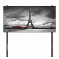 thumbnail image 3 of Eiffel Tower Headboard, Image of Eiffel Tower Paris France Vintage Car Street Dark Clouds, Upholstered Decorative Metal Bed Headboard with Memory Foam, Twin Size, Grey Black Red, by Ambesonne, 3 of 4