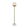 thumbnail image 3 of Eclipse 1 Light Brass Floor Lamp With Frosted White Glass, 3 of 6