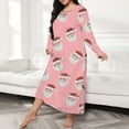 thumbnail image 1 of siminseming Chemises de Nuit de Noël pour Femmes & Chemises de Nuit Grande Taille Robe de Nuit Décontractée Imprimé Nœud Papillon Manches Longues Col Rond Extensible Vêtements & Accessoires, 1 of 5