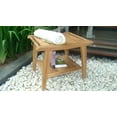 thumbnail image 3 of WholesaleTeak Outdoor Patio Grade-A All Teak Wood Shower / Bath Room / Pool Bench Stool with Shelf (20"x16") #WMAXSBAT, 3 of 3