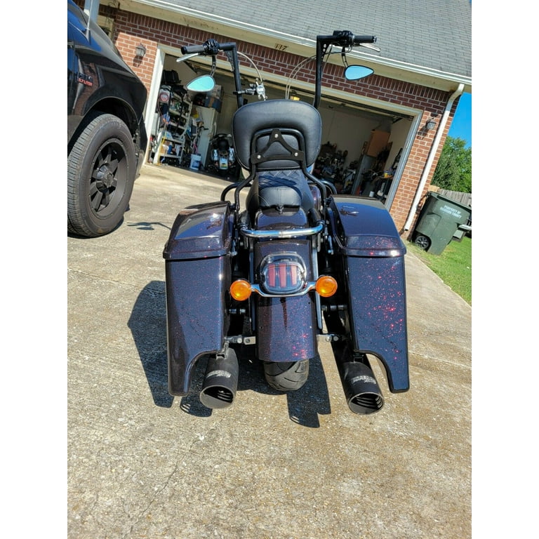 WEISEN Black Backrest Sissy Bar With Leather Pad For Harley