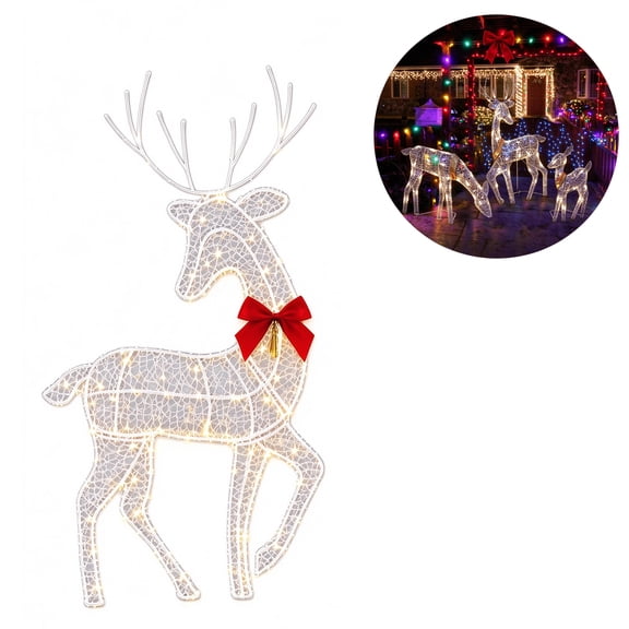 HIBIBUD New Outdoor Christmas Decorations Options Lighted Christmas Deer Outdoor Decorations Christmas Lights for Indoor Outdoor Yard Lawn Patio Garden Large Christmas Decor