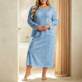 thumbnail image 5 of Edvintorg Womens Night Shirts for Sleeping Floral Printed Pajama Dress Long Sleeve Sleep Shirts Crew Neck Nightwear Plus Size Women's Clothes Multicolor XL, 5 of 7