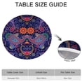 thumbnail image 6 of Boho Chic Decor Round Table Cover, Colorful Floral Pattern with Elastic Hem, Fits 52 54 56 Inch Tables for Dining and Parties, 6 of 7