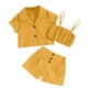 thumbnail image 1 of Gibobby Conjunto de Sudadera y Pantalón Niños pequeños bebés Niñass Primavera Verano algodón sólido camisas de manga corta chaleco sin mangas pantalones cortos(Amarillo, 4-5 Años), 1 of 3