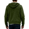 thumbnail image 4 of Sherpa Lined Hoodies for Men Heavyweight Full Zip up Sweatshirt Thick Fleece Jackets Winter Warm Soft Coats Sweater Dark Green M, 4 of 9