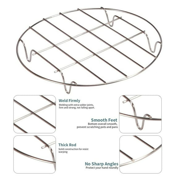 6/7/8/9 Inch Air Fryer Accessories Fit Air Fryer On Offer Kitchen High-Quality Steel Single-Layer Grill Rack Grid Cooling Rack