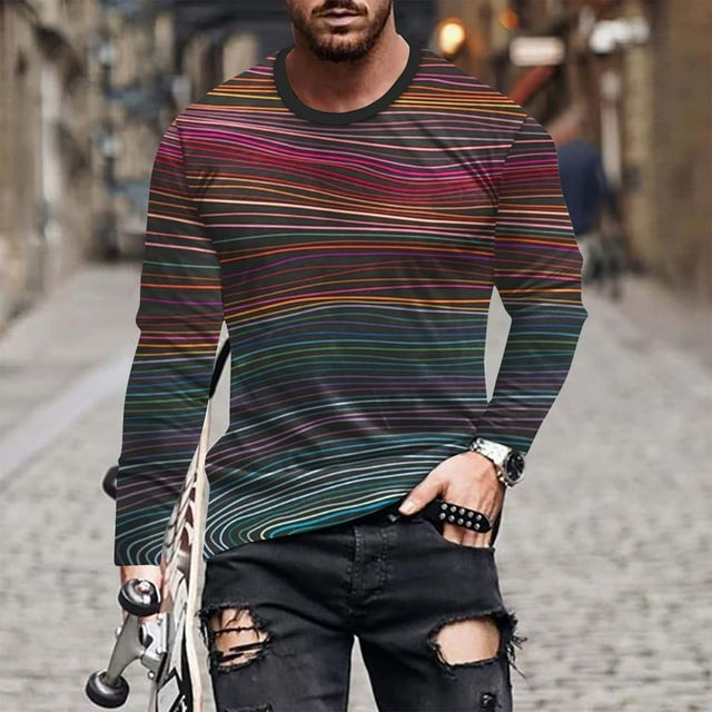 Blusas y camisas de manga larga con cuello redondo Nueva camiseta deportiva casual de manga larga para hombre Blusas y camisas de manga larga con cuello redondo Blusa para hombre