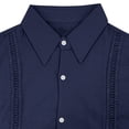 thumbnail image 6 of Cmfcve Mens Cuban Guayabera Shirt Long Sleeve Casual Dress Linen Button Down Shirts Fashion Loose Fit Shirt Jackets, 6 of 9