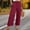 Red, variant on Outfmvch cotton gauze pants for women Gaucho Pant Cotton Linen Palazzo Pants Pull On Pants Straight-legs Beach Long Pants Paper Bag Pants Beach Vacations Women's Culottes Lace Side Beige L