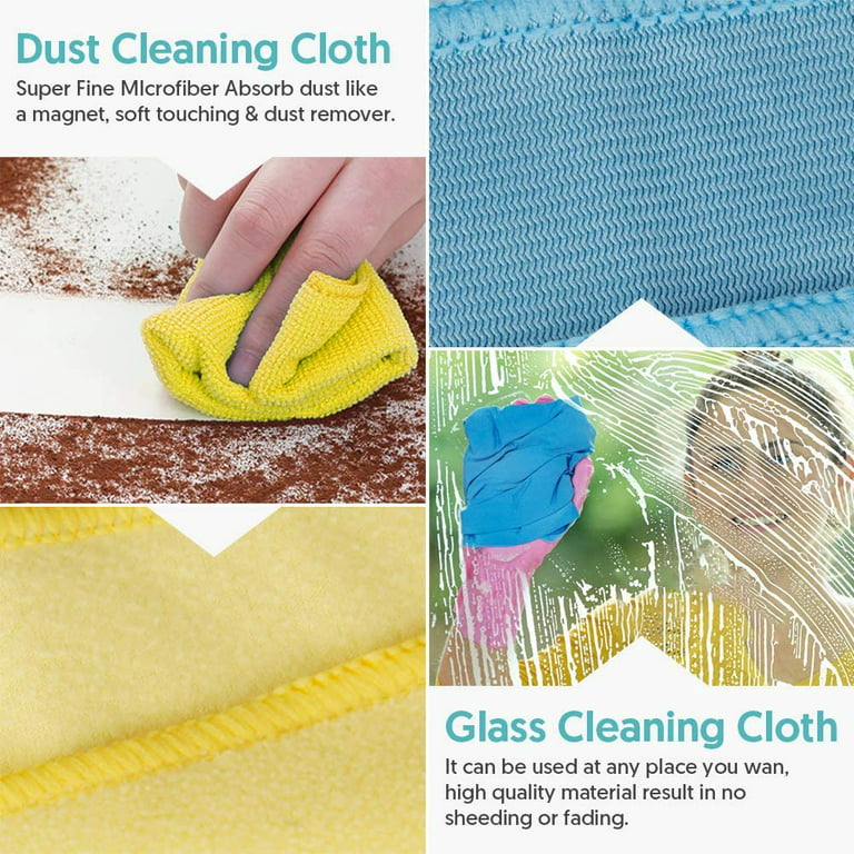 10x Cute Colorful Washcloth Microfiber Cleaning Cloth 25x25CM