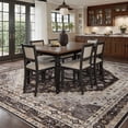 thumbnail image 6 of SIXHOME Outdoor Rugs 5'x7' Patio Porch, Farmhouse Bordered Checkered Indoor Outdoor Rug, Balcony RV Garden Carpet Brown, 6 of 6