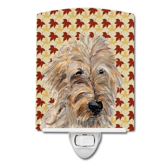 Golden Doodle 2 Fall Leaves Ceramic Night Light