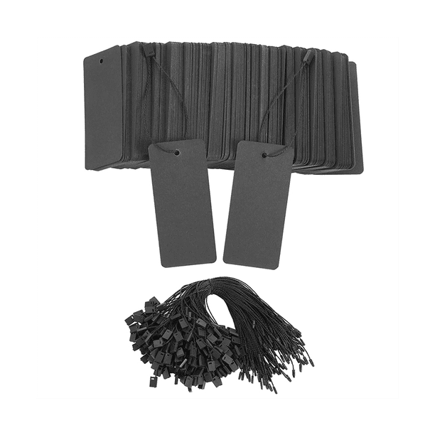400 Set Black Price Tags with String Gift Tags with Safety Pins Custom