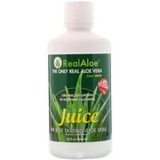 (4 Pack) Real Aloe, Juice Aloe Vera Organic, 32 Ounce