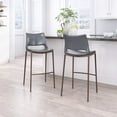 thumbnail image 5 of Ace Barstool Dark Gray & Walnut Barstool, Modern Style, Plush and durable faux leather fabric, Plywood, Indoor Bar, 5 of 11