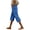 Blue, variant on Karymi Women Pants Fashion Straight-Leg Solid Short Loose Breathable Palazzo Trousers Lightweight Cotton Linen Fabric Skin-Friendly Pants String Trousers with Pockets