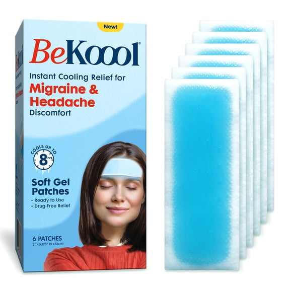 Migraine Soft Cooling Relief Gel Sheets, 6 Count