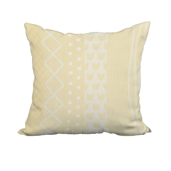 22 x 22 Inch Pattern Stripe Yellow Stripe Print Decorative Polyester Throw Pillow with Linen Texture