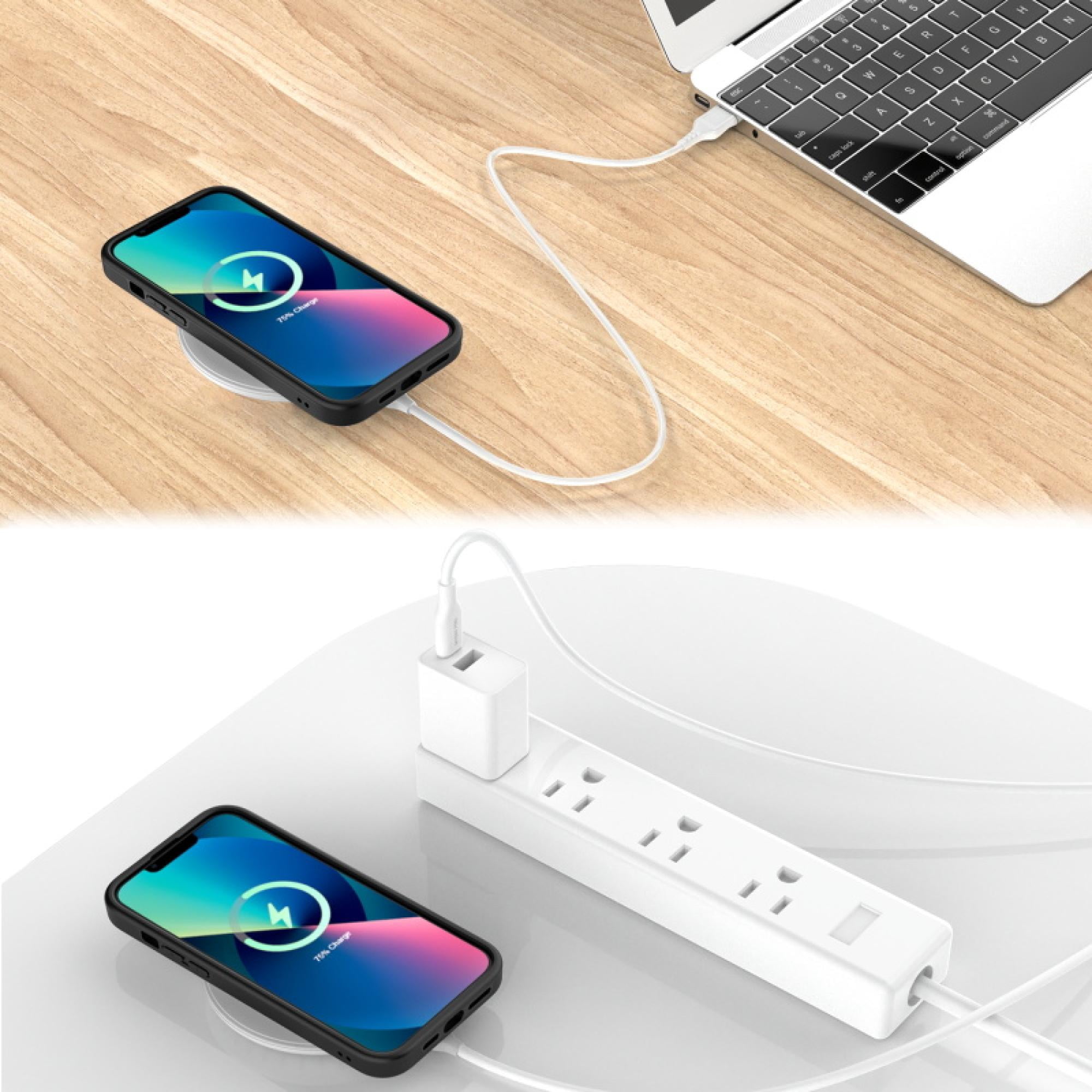 MyBat Pro 15W Wireless Charging Pad, Fast Charger for iPhone 16/15, Samsung Galaxy, Google Pixel & More (White)