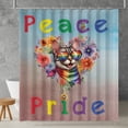 thumbnail image 2 of Peace Love Pride Manx with Rainbow Sunglasses LGBT LGBTQ+ Shower Curtain Cat Lover Kitten Owner Gifts Waterproof Bathroom Bathtub Curtain - 01004, 2 of 5