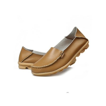 

Crocowalk Women Classic Leather Loafers Casual Slip-On Boat Shoes Comfort WRAking Moccasins Soft Sole Shoes