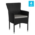 thumbnail image 2 of Flash Furniture Maxim Modern Foam Wicker Patio Armchair with Plush Foam Cushions, Black/Gray (4 Set), 2 of 9