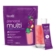 Root'd Prenatal Multivitamin Powder - 25 Vitamins & Minerals with 3x Electrolytes, Folate, Iron, D3 for Mom & Baby, 7 Superfood & Probiotics, Sugar-Free Vitamins & Hydration | 30 Vitamin Drink Packet
