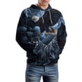 thumbnail image 3 of LAOLIUSN Men's 3d Print Wolf And Bald Eagle Graphic Hoodie Animal Themed Sweatshirt, S-4XL, 3 of 7