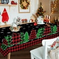 thumbnail image 3 of Christmas Tablecloth, Christmas Trees Table Cloth Rectangle 60x102 Inch, Black Buffalo Plaid Snowflake Kitchen Christmas Table Decorations for Home, 3 of 6