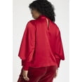 thumbnail image 3 of ELOQUII Women's Plus Size Draped Neck Satin Blouse, 3 of 3