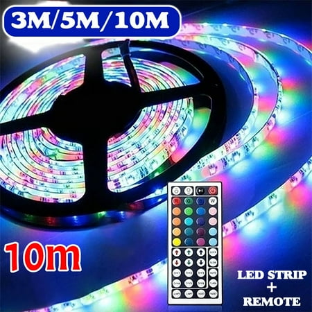 3/5/10M 3528 SMD RGB 600 LED Strip Rope light Flexible string tape Lighting Waterproof +44 Key IR remote control Indoors Halloween Christmas Decoration