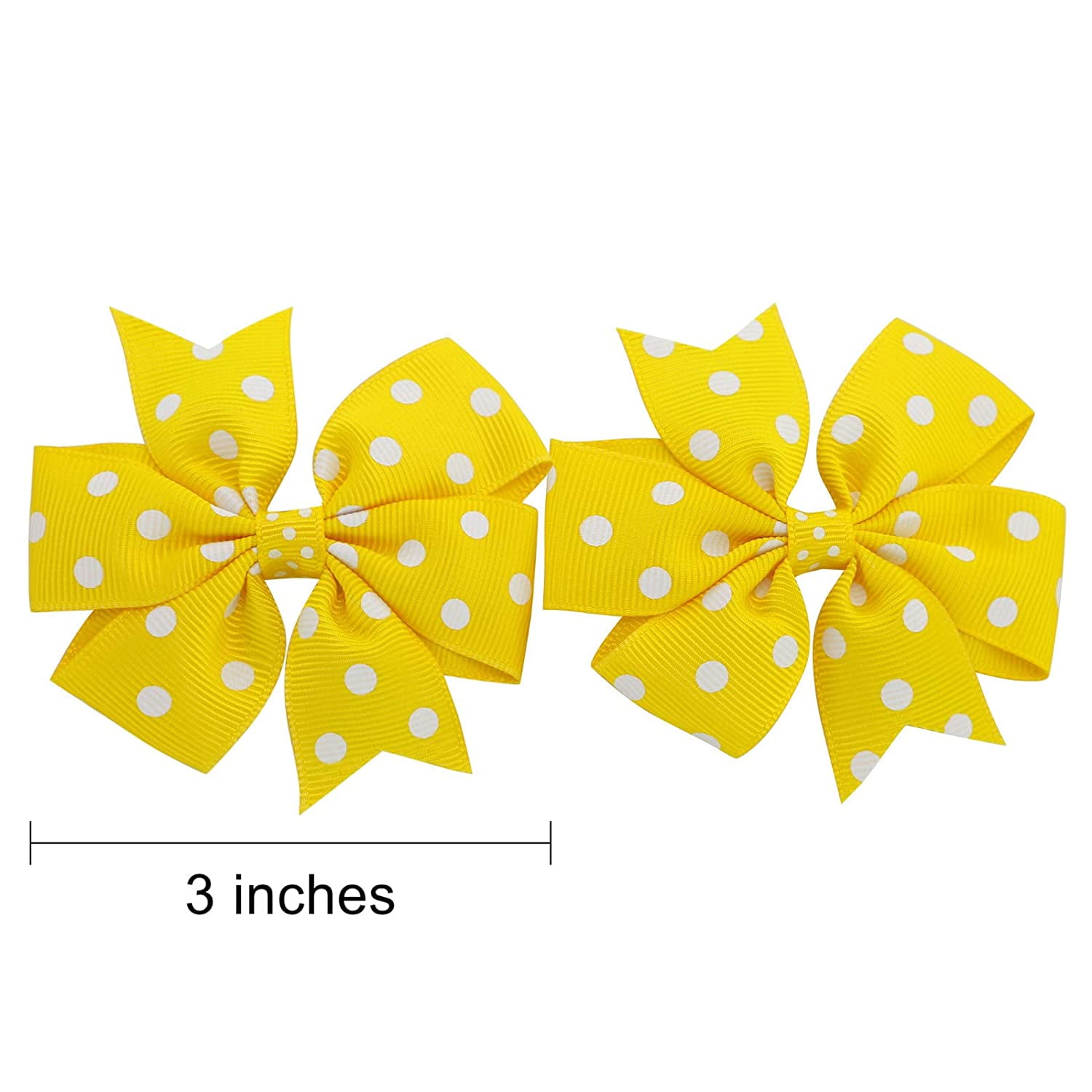 MUCHENGGIFT 120PCS 3inch Grosgrain Ribbon Polka Dot Pinwheel Hair Bows Boutique Rainbow Bows Alligator Clips For Girls Toddlers Teens(60Colorsx2)